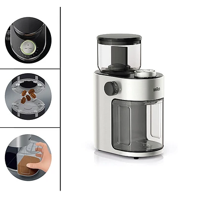 BRAUN BURR GRINDER in Silver