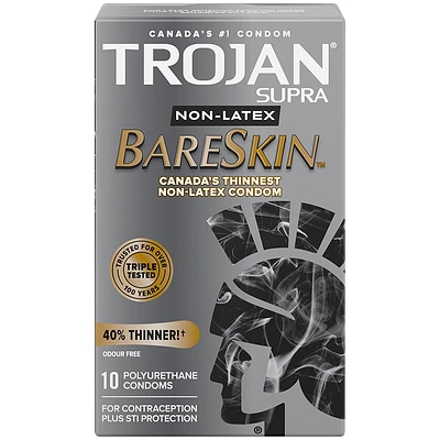 Trojan Supra BareSkin Non-Latex Condoms - 10s