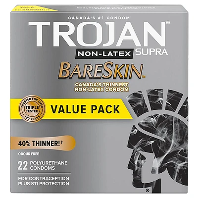 Trojan Supra Non-Latex BareSkin Condoms - 22s
