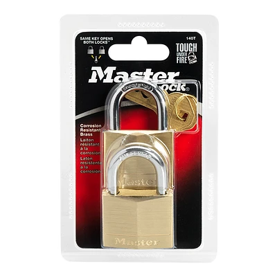 Master Lock Solid Brass Padlocks - 2 Pack