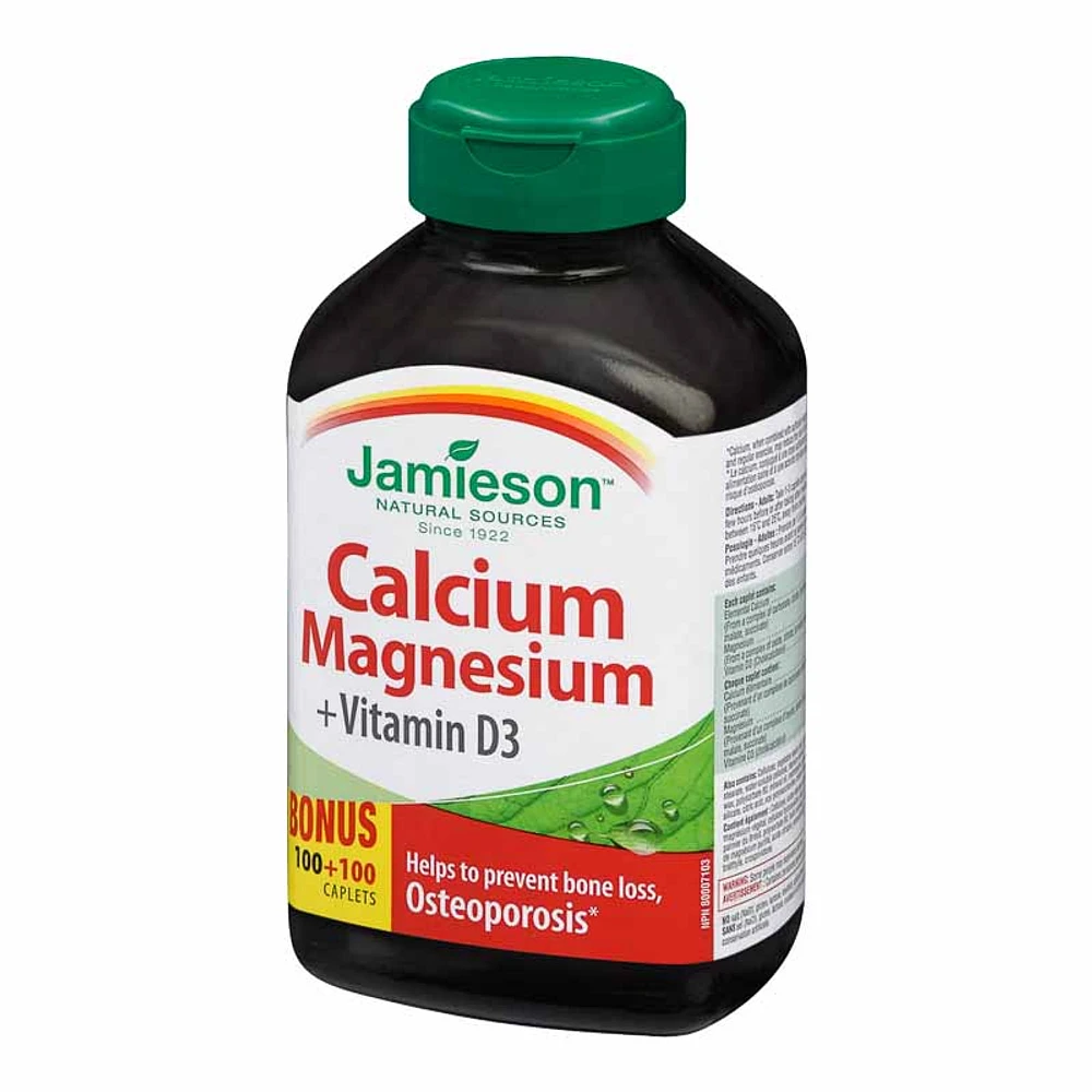 Jamieson Calcium Magnesium + Vitamin D3 -100's