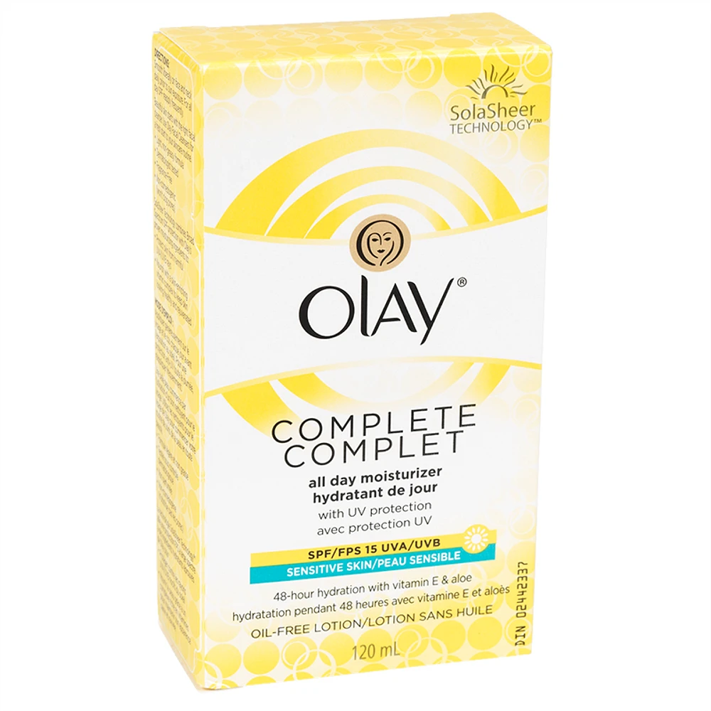 Olay Complete All Day UV Moisturizer Lotion - Sensitive Skin - Fragrance Free - 120ml