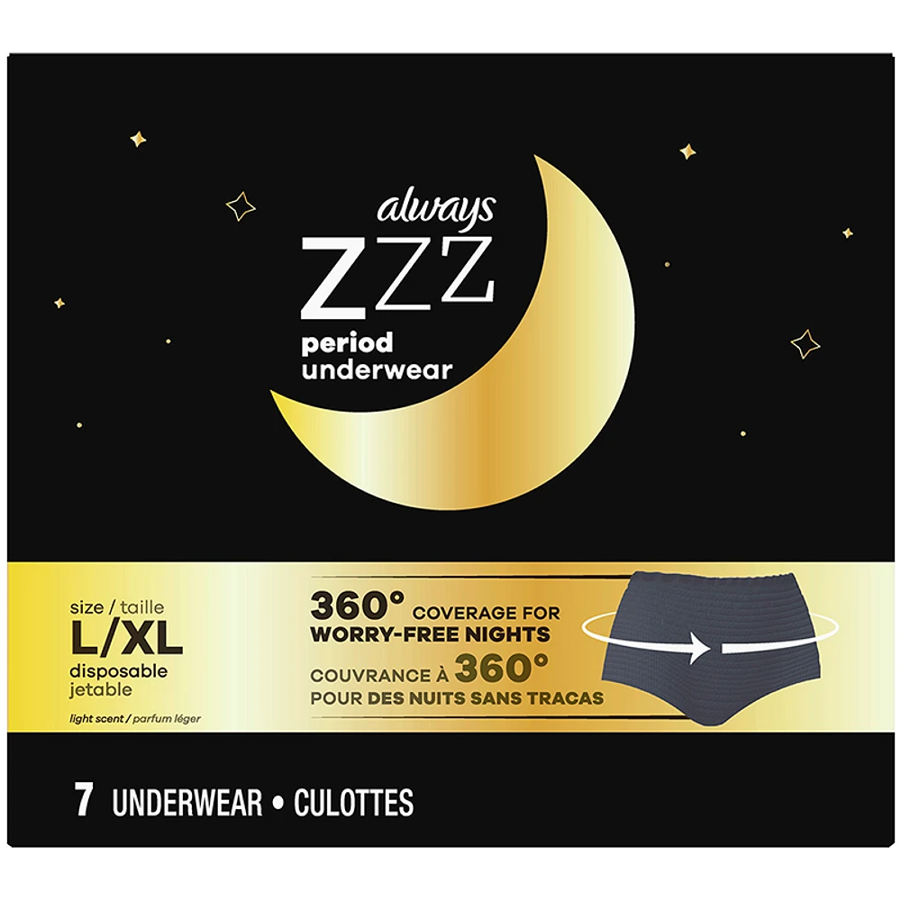Always ZZZ Period Underwear - Large/Extra Large - 7s