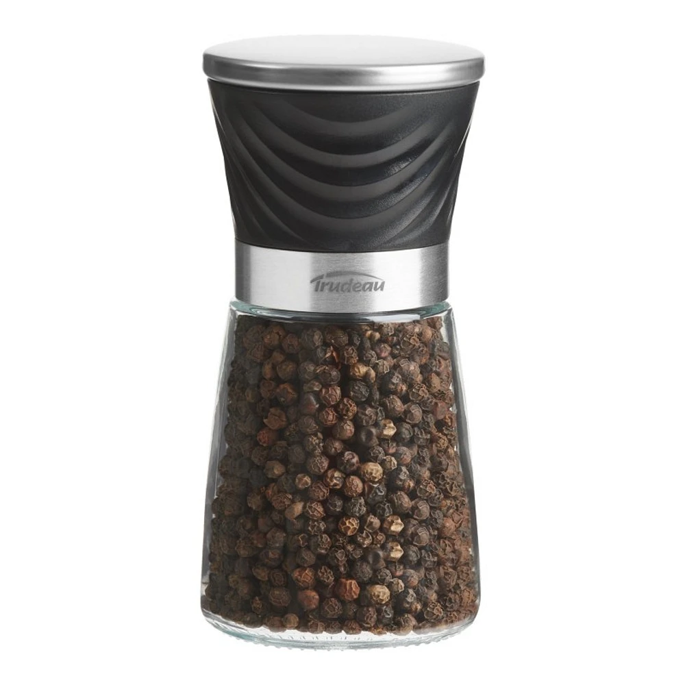 Trudeau Wave Pepper Mill - Clear/Black