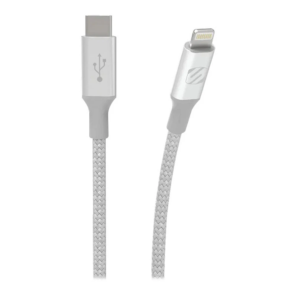 Scosche USB-C to Lightning Charging Cable - Silver - 2.4m - SC-CI4B8SR-SP