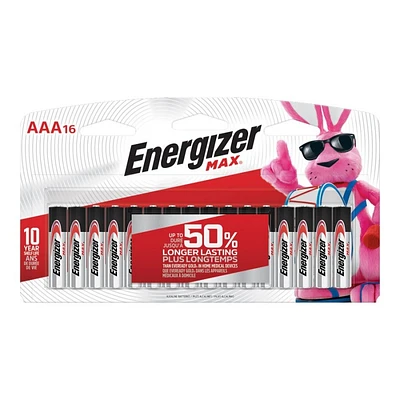 Energizer Max AAA Batteries - 16's
