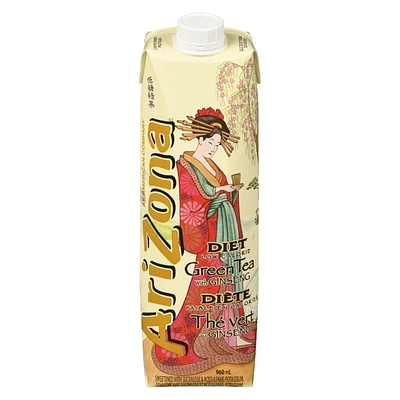 AriZona Zero Calorie Green Tea with Ginseng and Honey - 960ml