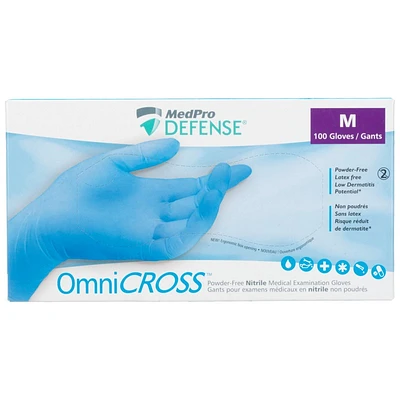 MedPro Defense OmniCROSS Nitrile Gloves - Medium - 100 piece