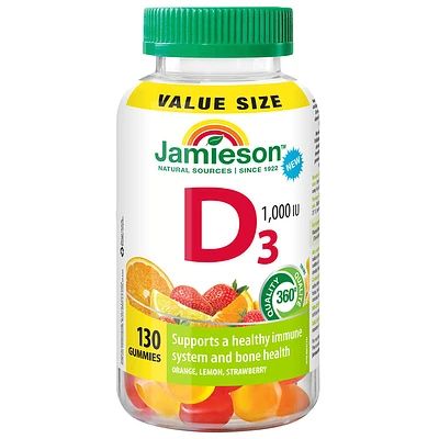 Jamieson Vitamin D3 Gummies - 1000 IU - 130's