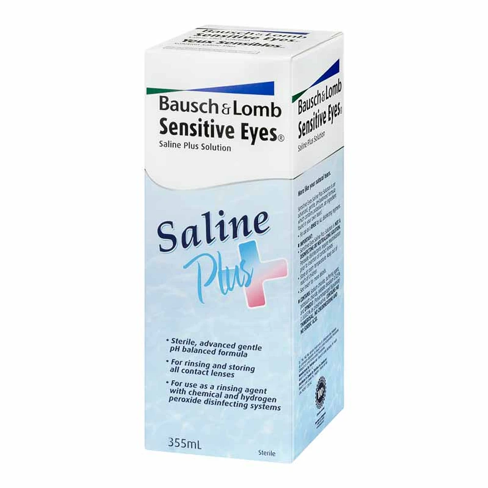 Bausch + Lomb Sensitive Eyes Saline Plus Contact Lens Cleaner - 355ml