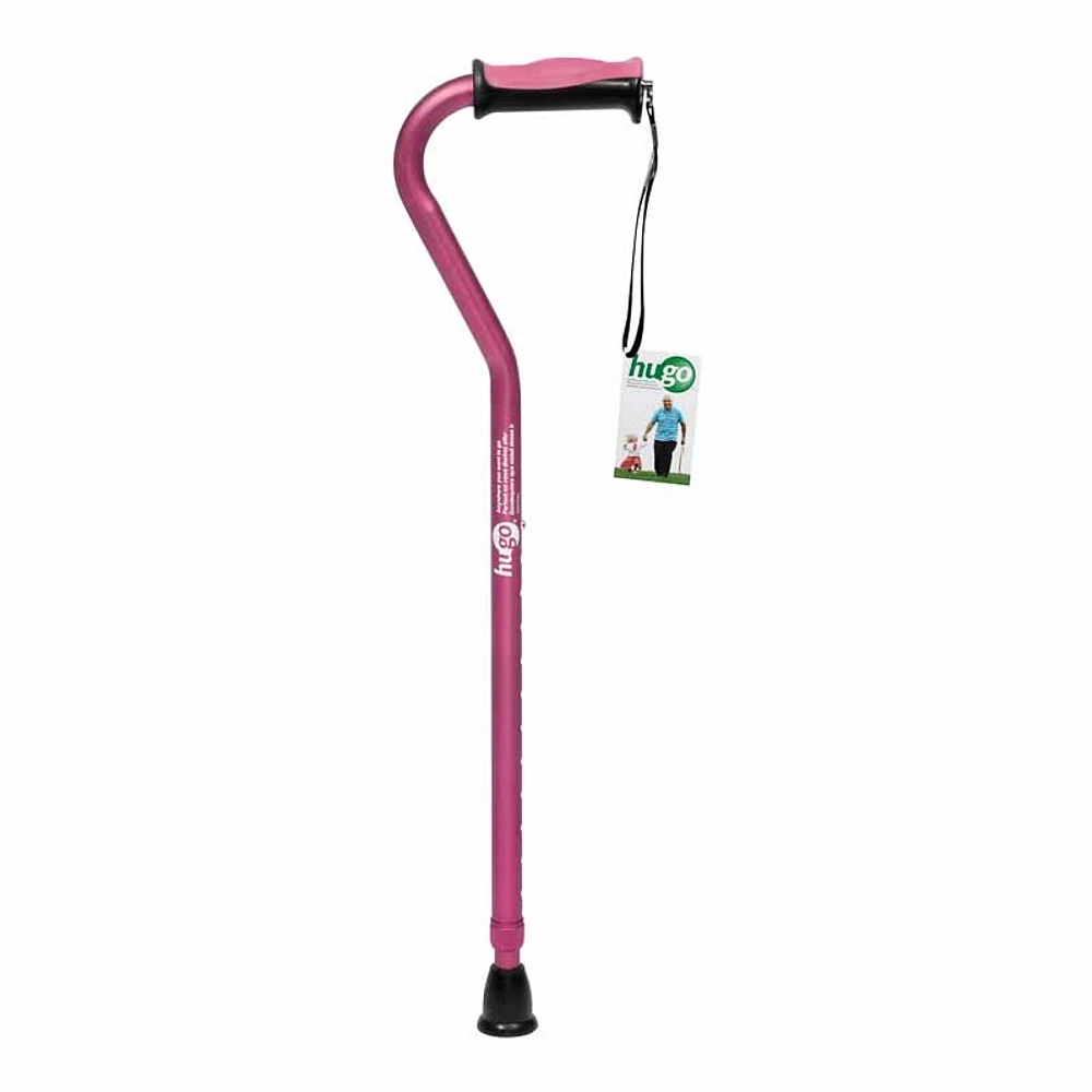 Hugo Offset Handle Cane - Rose
