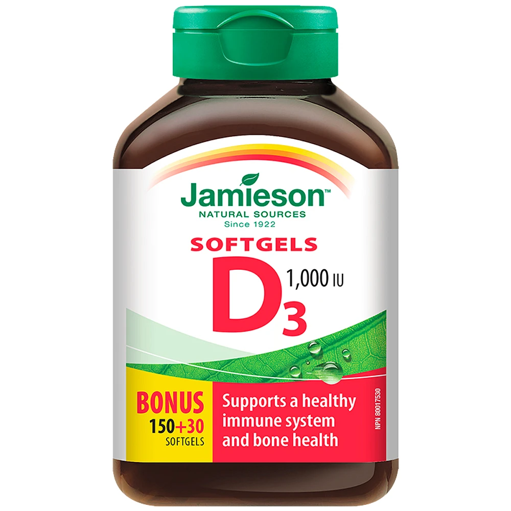Jamieson Vitamin D 1,000 IU Softgels - Premium - 150's