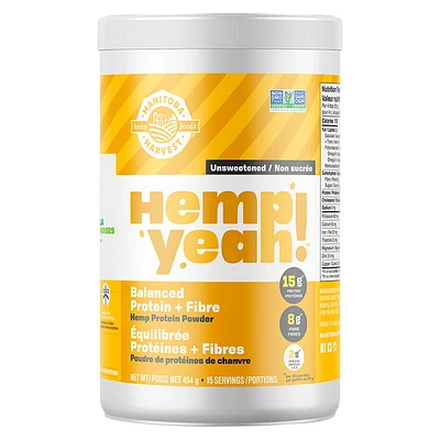 Manitoba Harvest Hemp Yeah Balanced Protein + Fibre Hemp Powder - Unsweetened - 454g