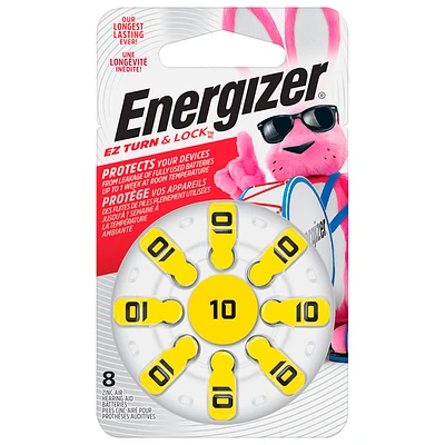 Energizer EZ Turn & Lock Size Hearing Aid Batteries - 8 Pack