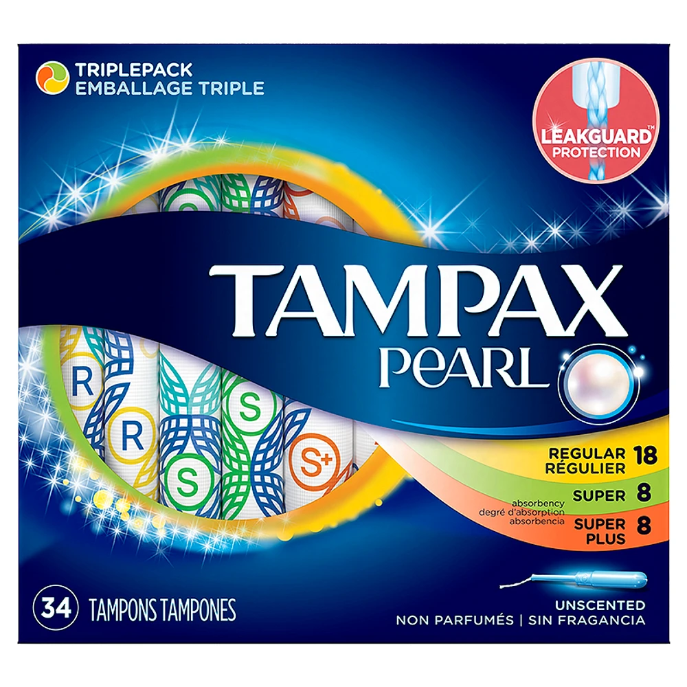Tampax Pearl Tampons Triplepack - 18 Regular /8 Super/ 8 Super Plus