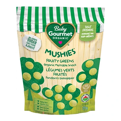 Baby Gourmet Mushies Snacks - Fruity Greens - 23g