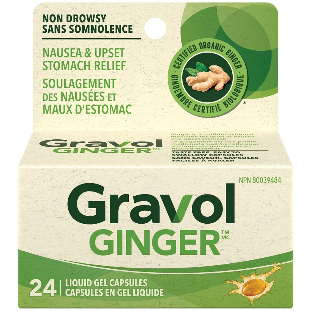 Gravol Natural Source Ginger Liquid Gels - 24's