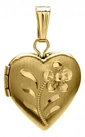 10K Yellow Gold Engraved Heart Locket