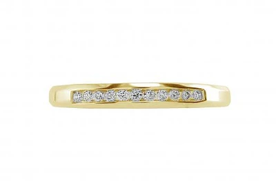 Infinity Yellow Gold Channel Set Diamond Anniversary Ring
