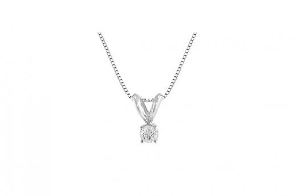 10K White Gold 0.10CT Diamond Pendant