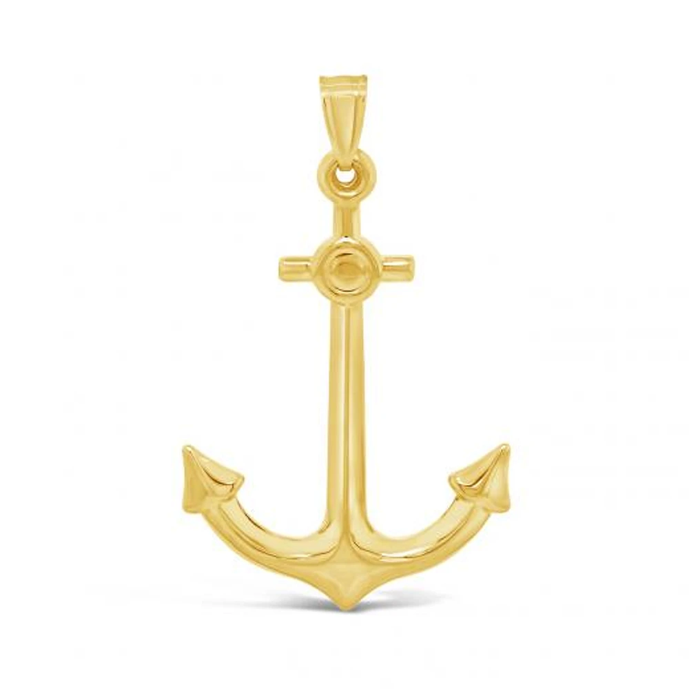 10K Yellow Gold Anchor Pendant