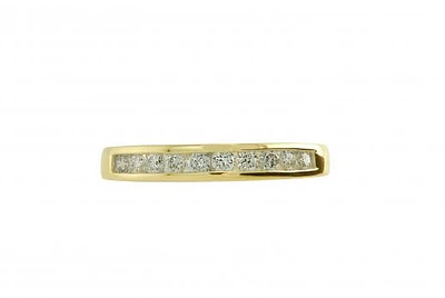 Infinity Yellow Gold Channel Set 0.33CTW Diamond Anniversary Ring