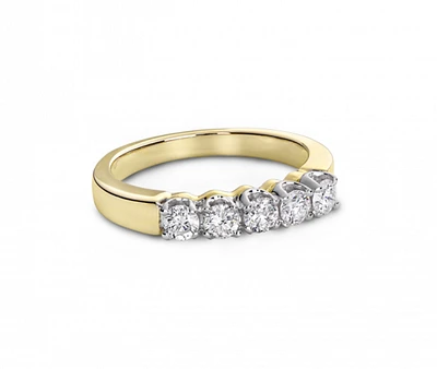 Windsor Five-Stone Yellow Gold 0.50CTW Diamond Anniversary Ring