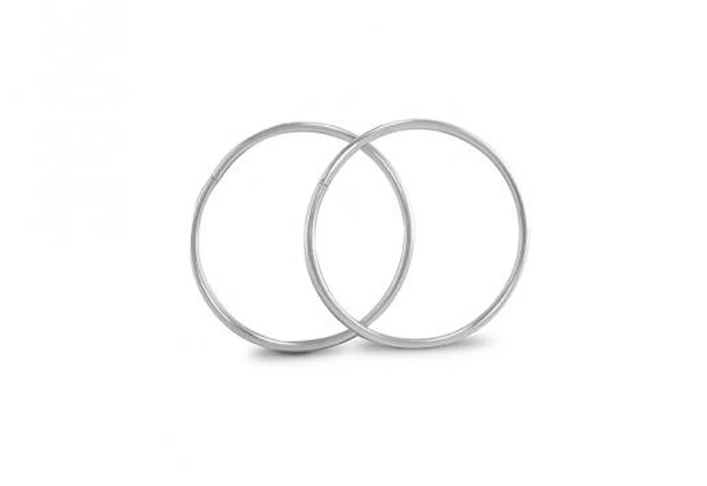 10K White Gold 15mm Sleepers