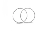 10K White Gold 15mm Sleepers