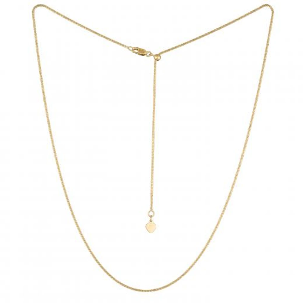 10K Yellow Gold Adjustable to 22" 1.4mm Sparkle Chain