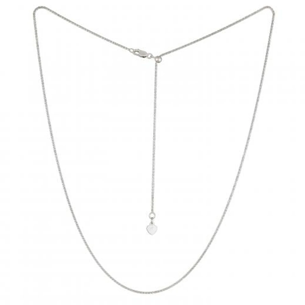 10K White Gold Adjustable to 22" 1.4mm Sparkle Chain