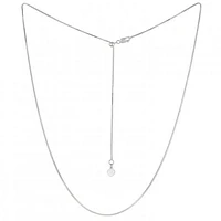 10K White Gold Adjustable to 22" 0.80mm Box Chain