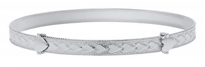 Children's Sterling Silver Adjustable Heart Bangle