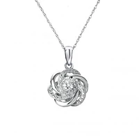 Sterling Silver Diamond Love Knot Pendant