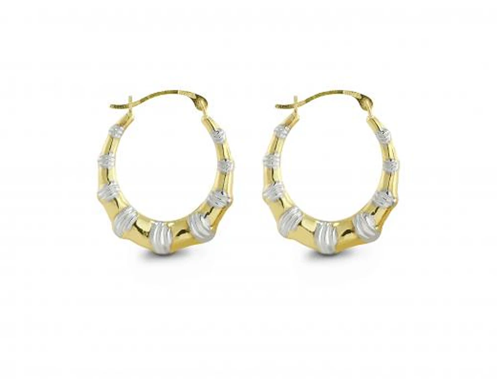 10K Two-Tone Gold Hoop Earrings