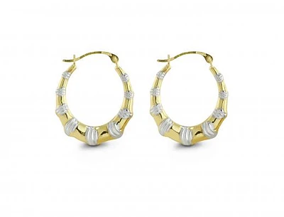 10K Two-Tone Gold Hoop Earrings