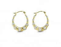 10K Two-Tone Gold Hoop Earrings