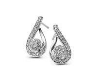 Love Hugs Sterling Silver Diamond Earrings