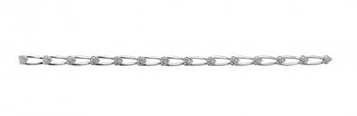 Dreamlink Sterling Silver 0.06CTW Diamond Bracelet