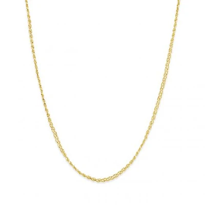 14K Yellow Gold Three Row Ball & Bead Twist Necklace