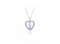 Sterling Silver Created Pink Sapphire Infinity Heart Pendant