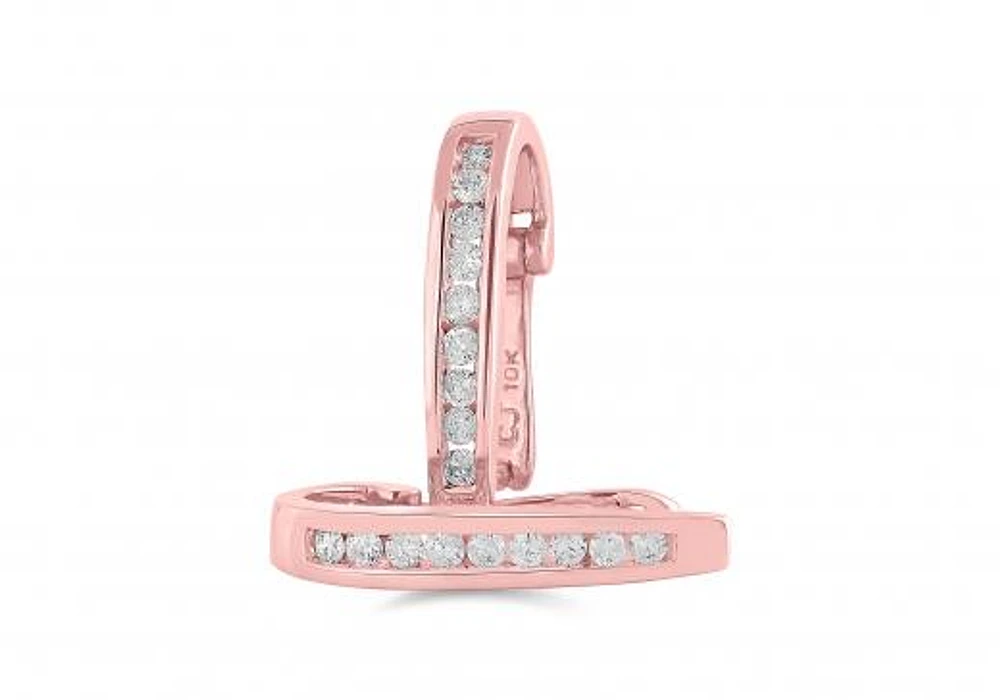 Rose Gold 0.15CTW Infinity Hoop Earrings