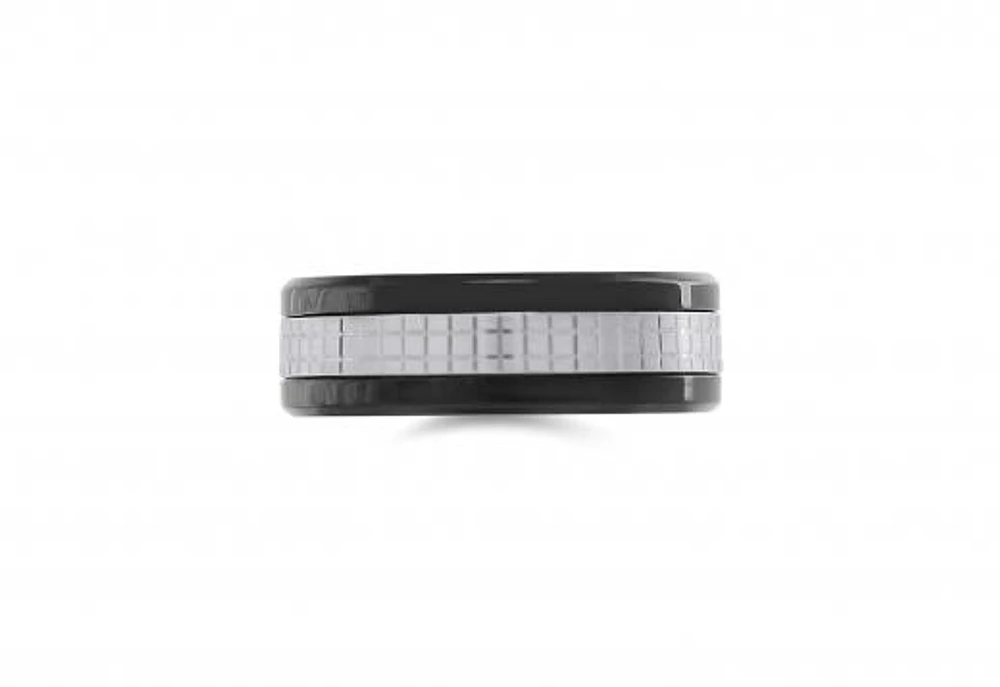 Men's White Gold & Cobalt Band