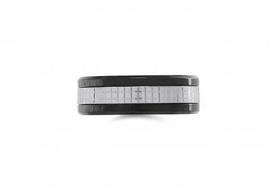 Men's White Gold & Cobalt Band