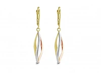 10K Tri-Colour Gold Drop Earrings