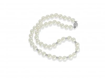 Sterling Silver White Freshwater Pearl Necklace