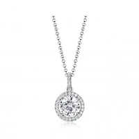 Sterling Silver Cubic Zirconia 19" Drop Pendant