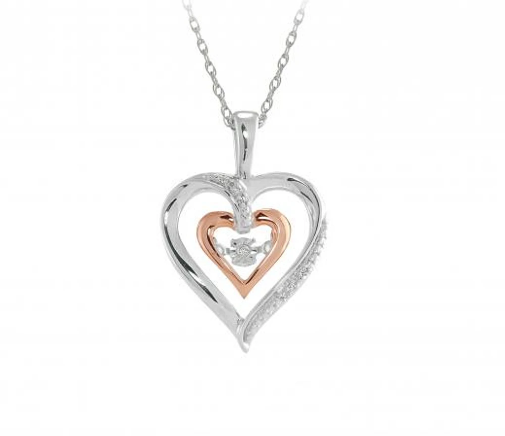 Dancing Diamond Mom Heart Pendant