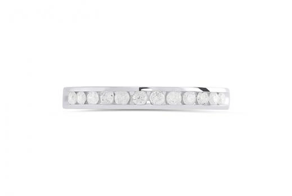 10K White Gold Diamond Band