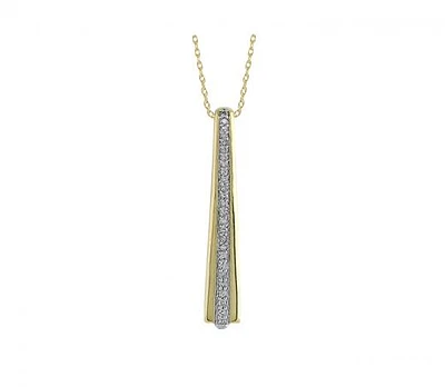 10K Yellow Gold Linear Pendant